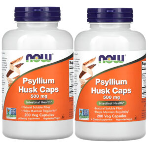 Fibra De Psyllium 500mg Now Foods Psyllium 200veg Caps 2un Sabor Sem Sabor