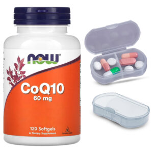 Coenzima Coq10 60mg+omega3 Now Foods 120sof + Porta Cápsulas