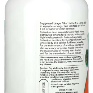 Gluconato Potássio Now Foods 250 Tabs Porta Cápsulas