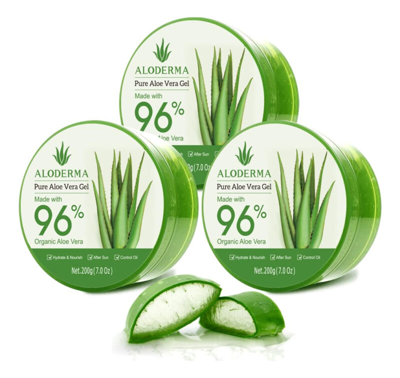 Aloe Vera Gel Aloderma 96% Hidratante Facial Orgânico De 200
