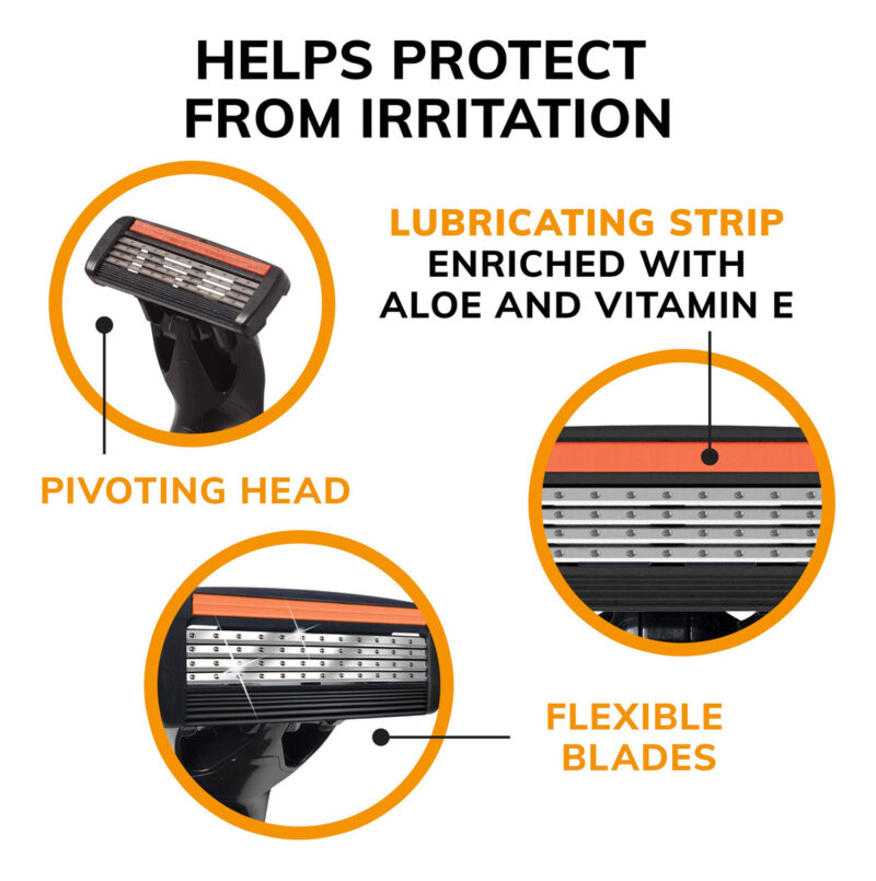 Razors Bic Flex 4 Recarregável Para Homens Com 1 Alça E 8 Ca - Image 6