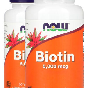 Biotina 5000mcg 60 Veg Cáps Importado 2un Now Foods