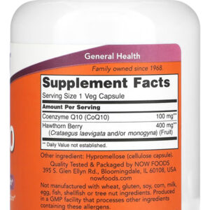Co-enzima Coq/10 100mg Now Foods 180 Caps + Porta Cápsulas