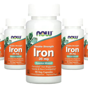 Bisglicinato De Ferro 36mg Now Foods Iron 90 Veg Caps 5un Sabor Sem Sabor