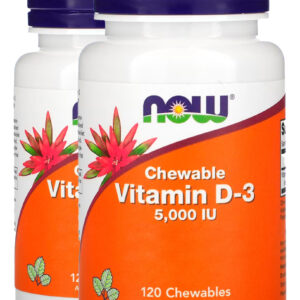 Vitamina D3 5000iu Now 120 Chewable Mastigável Importado 2un