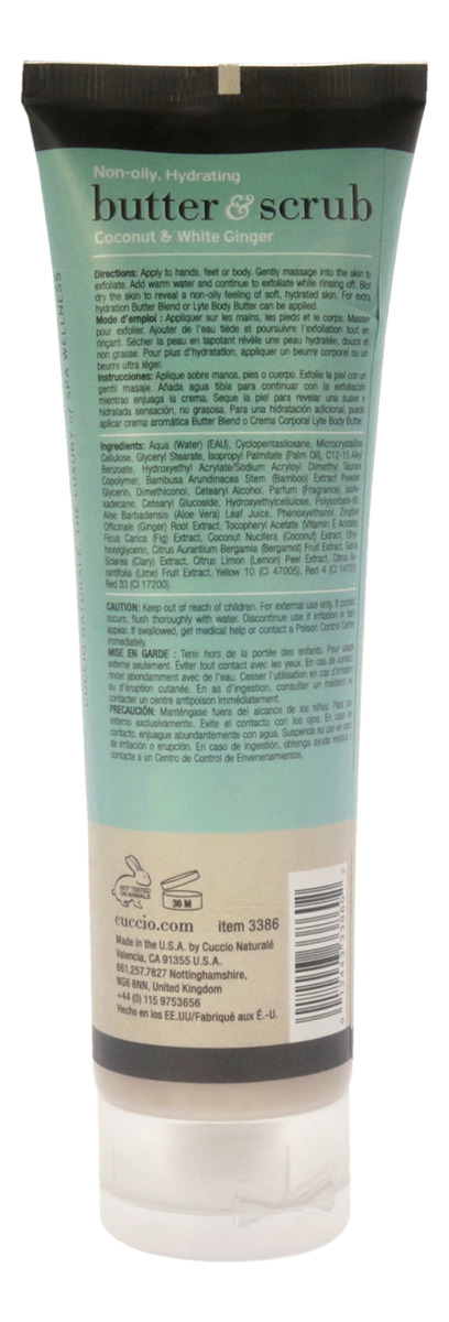 Esfoliante De Manteiga Cuccio Naturale Coconut Ginger 118ml - Imagem 2