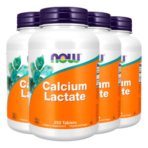 Cálcio Lactado 250 Tablets Importado 4un Now Foods