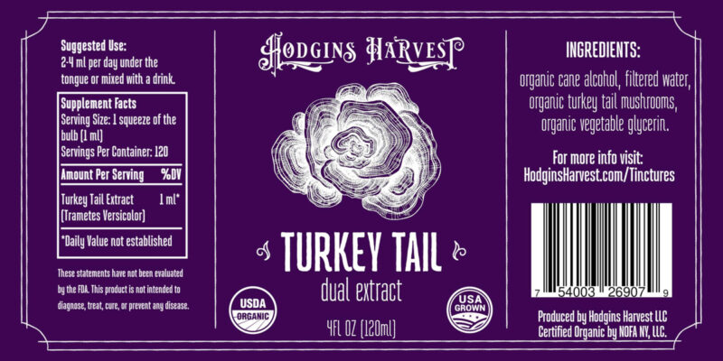 Tintura Hodgins Harvest Organic Turkey Tail 120 Ml Dual Extr - Image 4