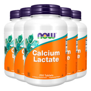 Cálcio Lactado 250 Tablets Importado 5un Now Foods