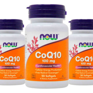Kit 5 Coenzima Q10 100mg Coq10 - 50 Capsulas - Now Foods Sabor Sem Sabor