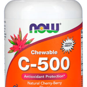 Vitamina C-500 Now Foods 100 Tablets Sabor Cereja