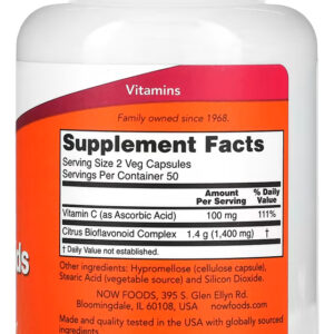 Bioflavonóides Cítricos Now Foods 100 Cáps + Porta Cápsulas