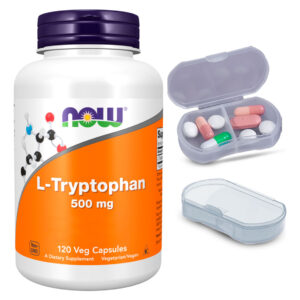 L-triptofano 500mg Now Foods 120 Cáps + Porta Cápsulas