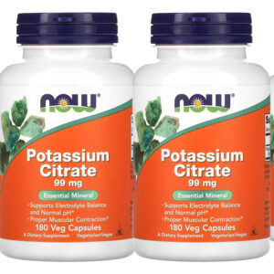 Citrato De Potássio 99mg Now Foods 180veg Caps 4un