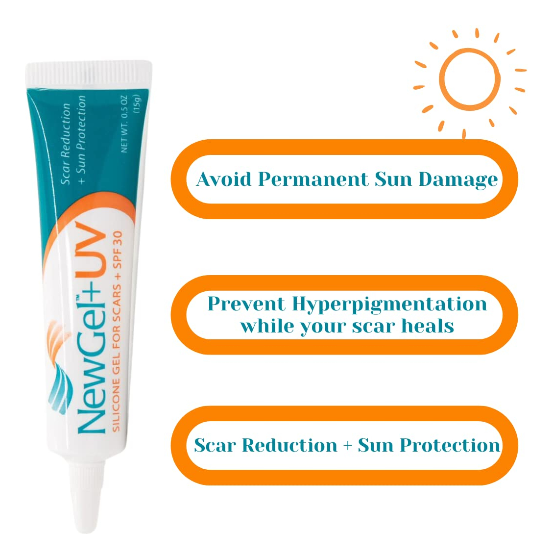 Gel Para Cicatrizes Mynewgel Newgel Plus Uv 15g Com Protetor - Imagem 2