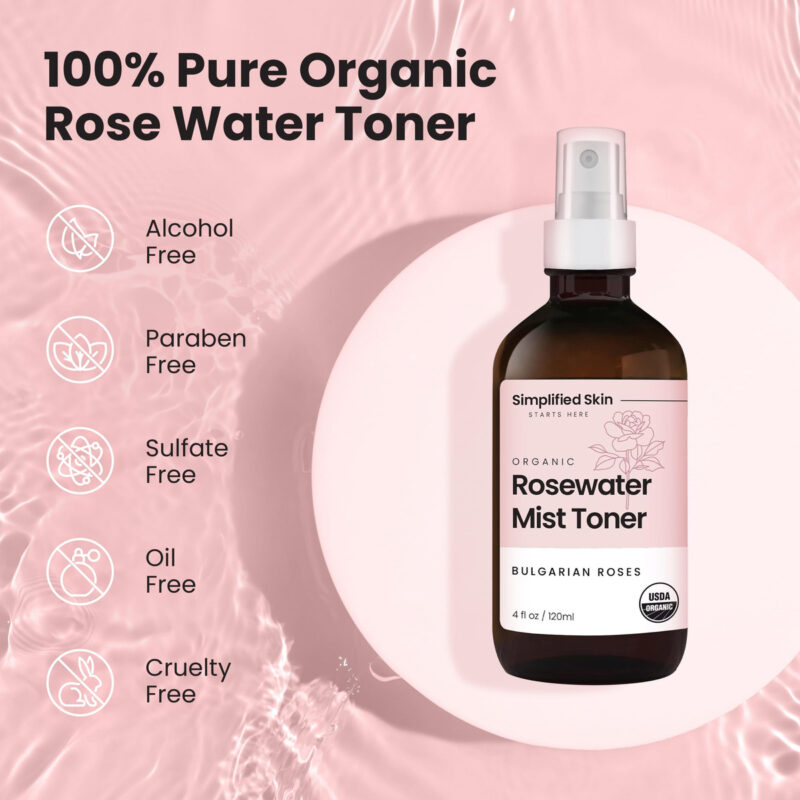 Spray De Água De Rosas Simplificado Para Pele Para Rosto E C - Image 4