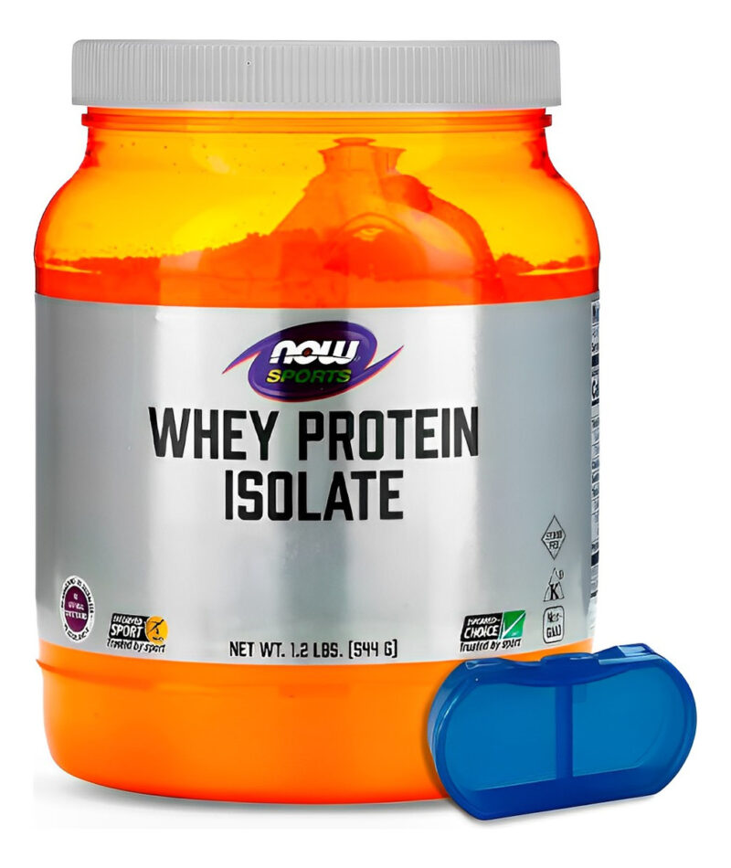 Whey Protein Isolado Now Foods 544g + Porta Cápsulas