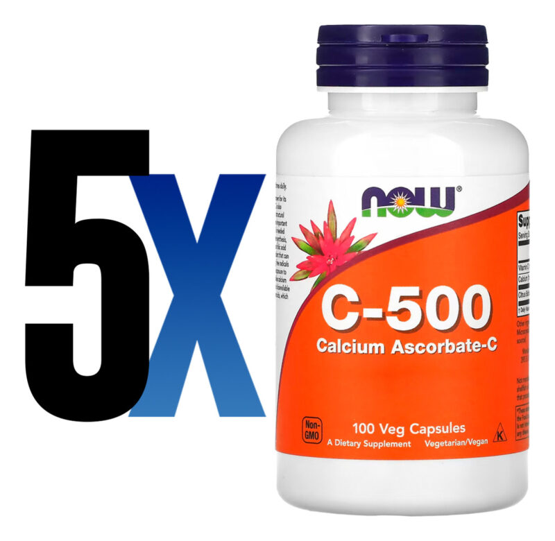 Vitamina C-500 C. Ascorbato-c Now Foods 100cap Importado 5un - Imagem 2