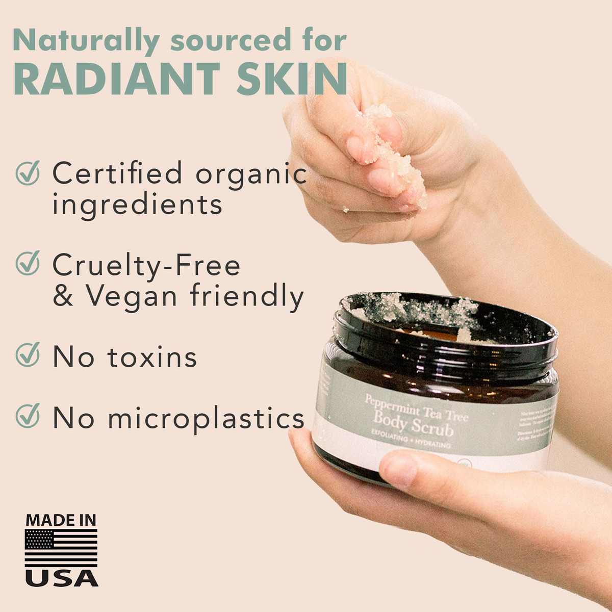 Esfoliante Corporal Beauty By Earth Peppermint Tea Tree Orga - Imagem 5
