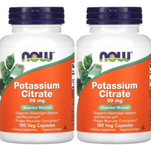Citrato De Potássio 99mg Now Foods 180veg Caps 2un