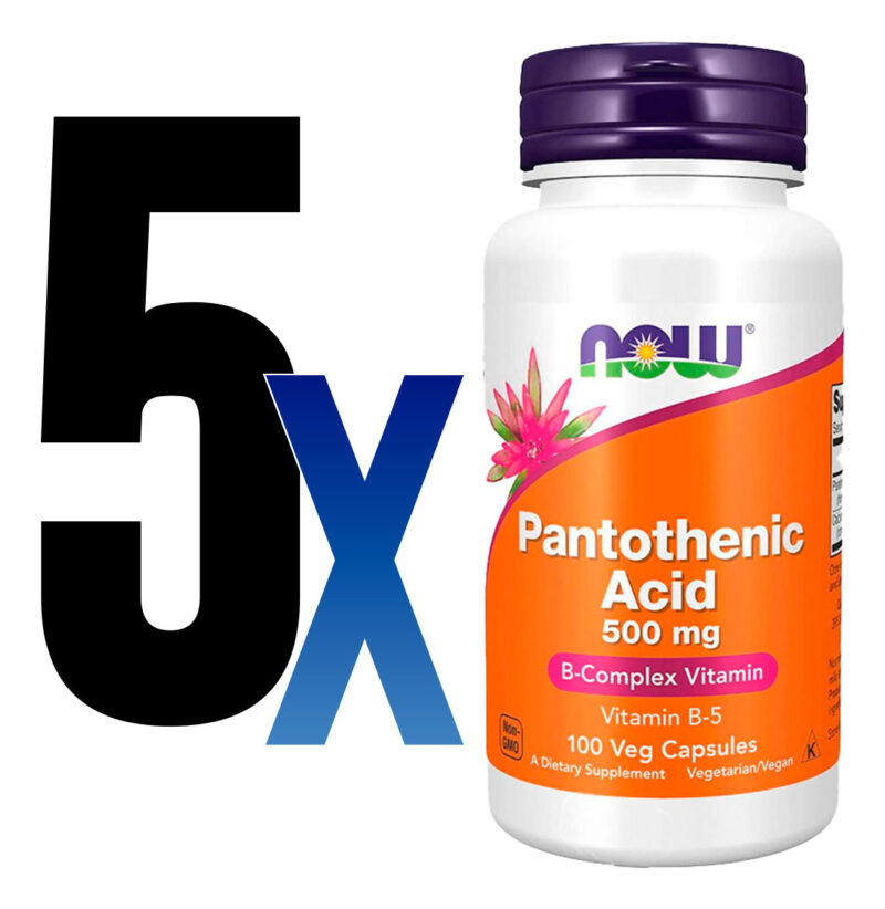 Ácido Pantotênico 500mg Now Foods Complexo B 100cap 5un - Imagem 2