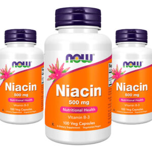 Niacina Vitamina B-3 500mg Now Foods Niacin 100 Veg Caps 3un Sabor Sem Sabor