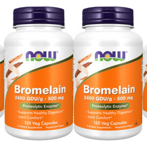 Bromelaína 500mg Now Foods 2400gdu/g 120veg Caps 4un Sabor Veg Caps
