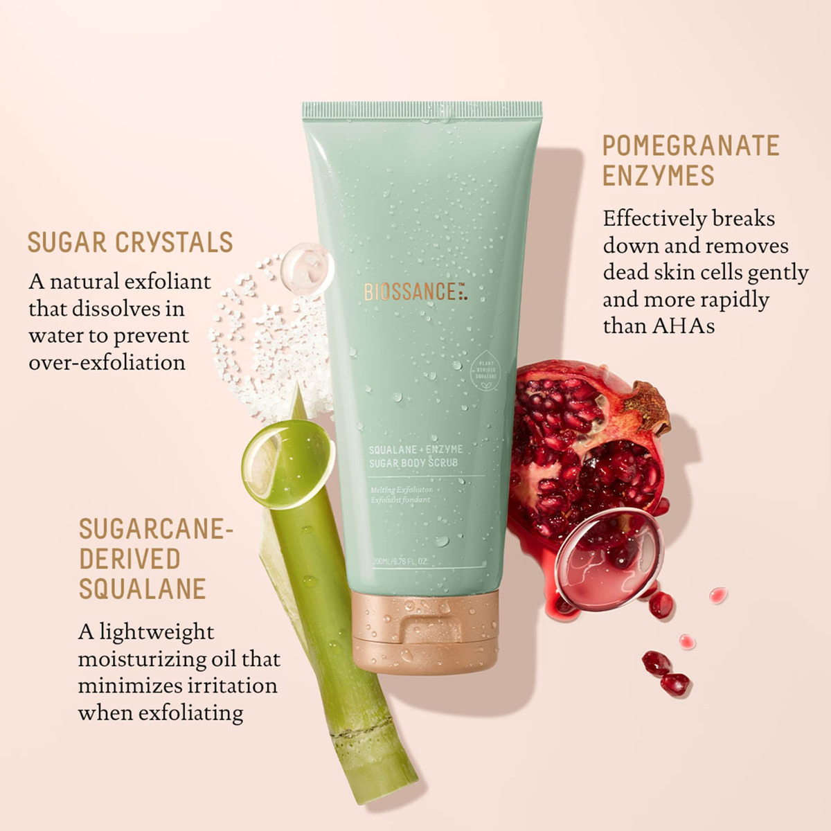 Esfoliante Corporal Biossance Squalane + Enzyme Sugar 200ml - Imagem 4