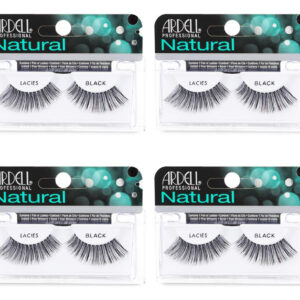 Cílios Postiços Ardell Natural Lacies Black (pacote Com 4)