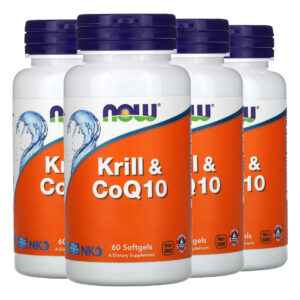 Krill E Coq10 Now Foods 60 Softgels Produto Importado 4un