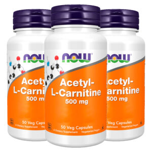 Acetil L-carnitina 500mg Now Foods 50veg Caps Importado 3un