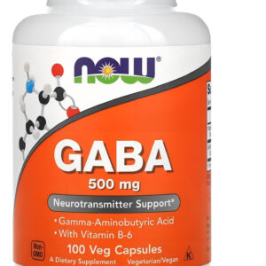 Gaba 500mg 100 Veg Caps Now Foods C/ Vitamina B6