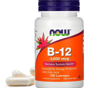 Now Foods Vitamina B-12 1mg E Ácido Fólico 100pastilhas