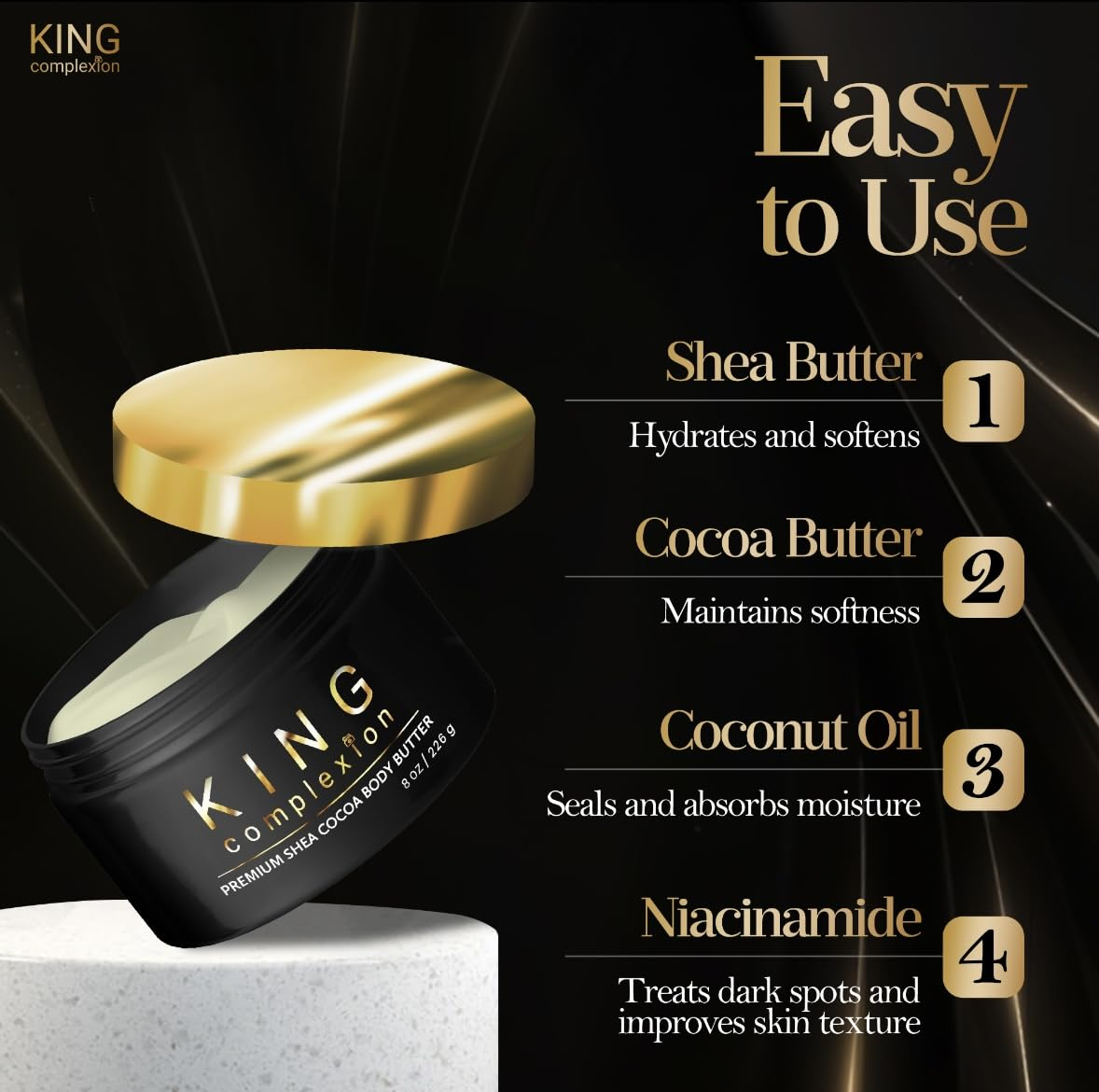 Manteiga Cacau Orgânica Corporal King Complexion 240ml - Imagem 3