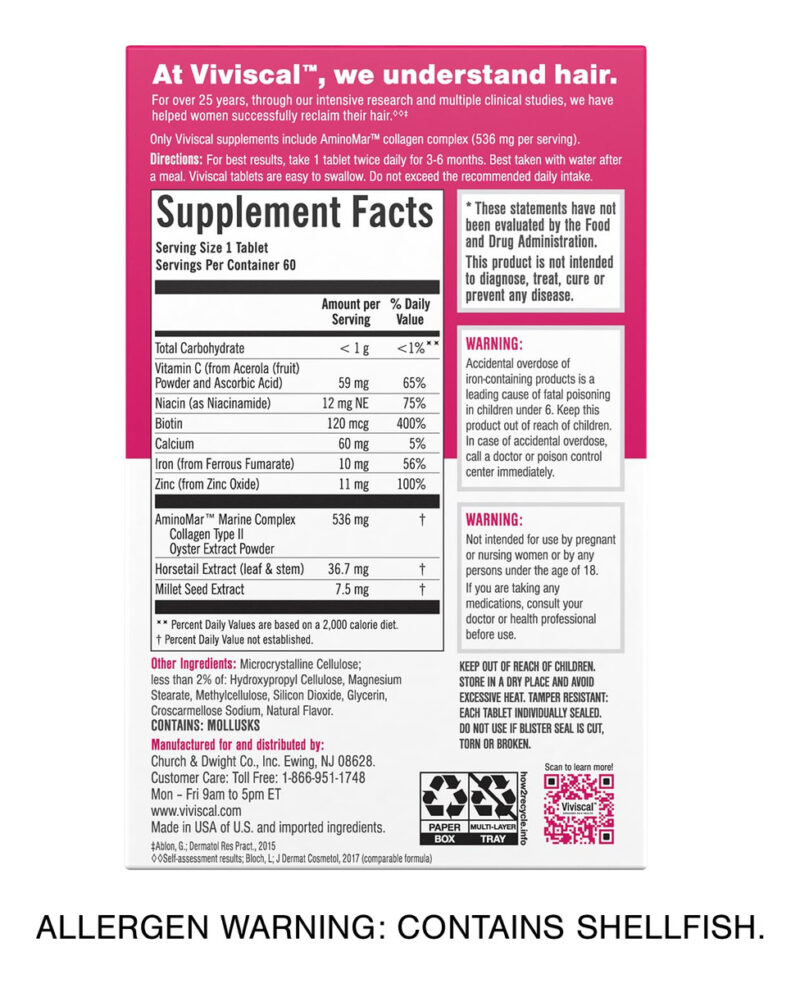 Suplementos Viviscal Hair Growth Para Mulheres 60 Comprimido - Image 7