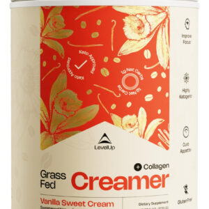 Keto Creamer Levelup Alimentado Com Capim Com C8 Mct, Coláge