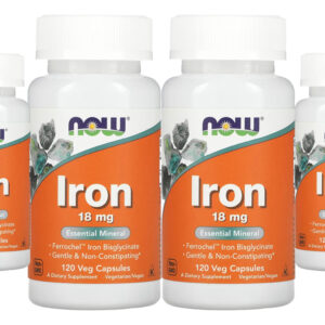 Ferro Bisglicinato 18 Mg Now Foods 120 Cápsulas 4un