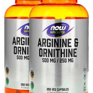 Arginina Ornitina 500mg/250mg 250cap Importado 2un Now Foods