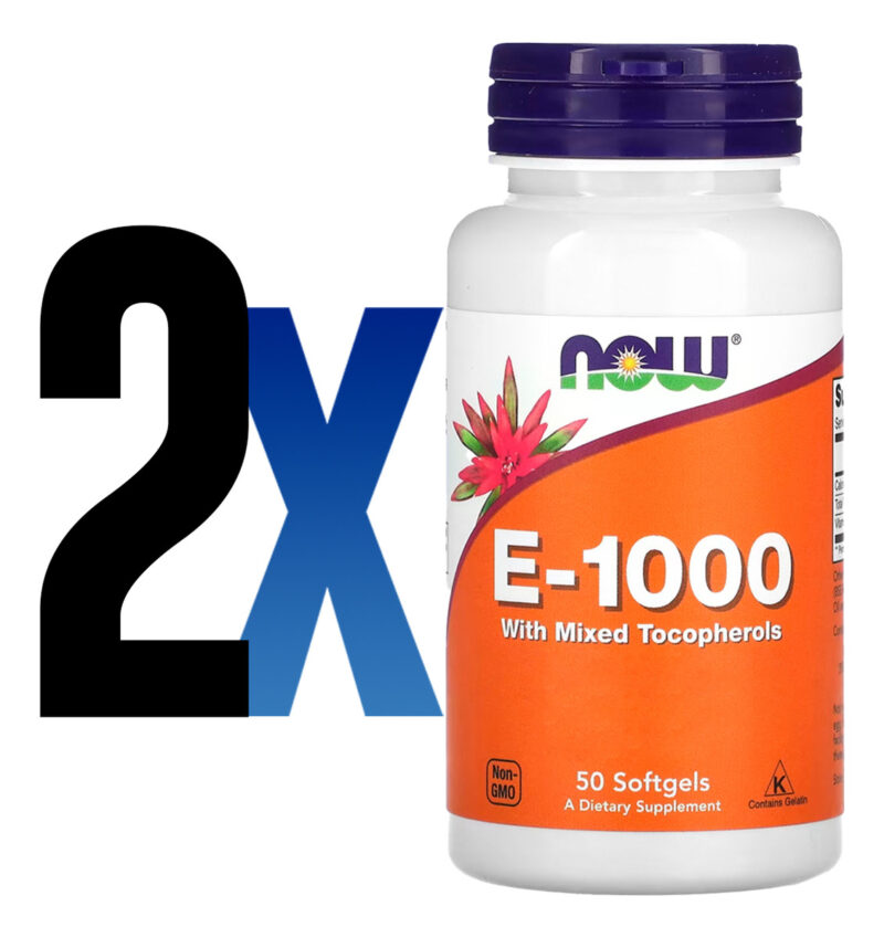 Vitamina E-1000 670mg 50 Softgels Importado 2un Now Foods - Imagem 2