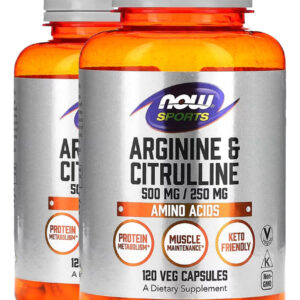Arginina 500mg E Citrulina 120cáps Importado 2un Now Foods