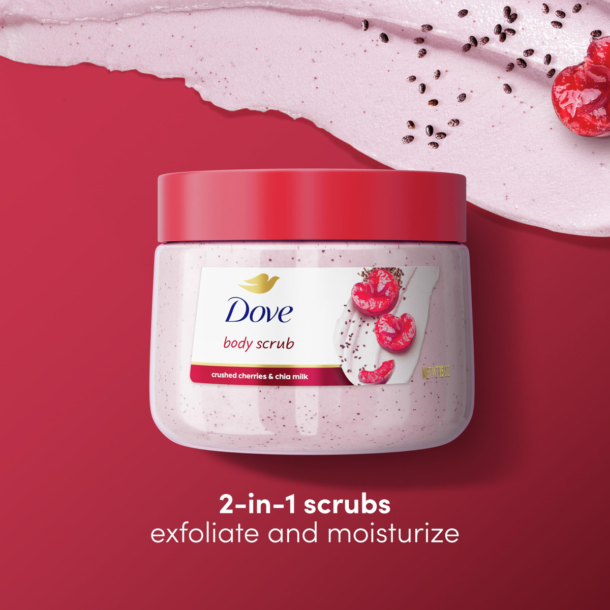Esfoliante Corporal Dove Cherry & Chia Esfolia 443 Ml Para P - Imagem 2