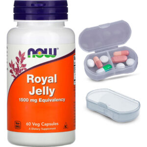 Geleia Real Now Foods Royal Jelly 60 Caps + Porta Cápsulas