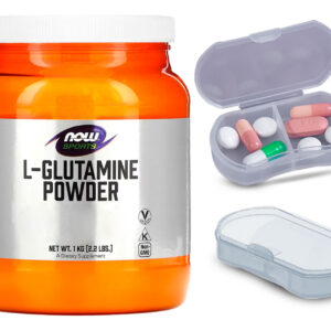 L-glutamina Em Pó Now Foods 1kg Pó Puro + Porta Cápsulas