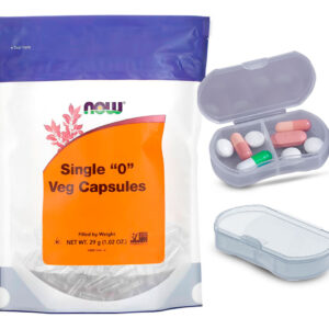 Caps Vazias Now Foods Pacote Com 300un + Porta Cápsulas