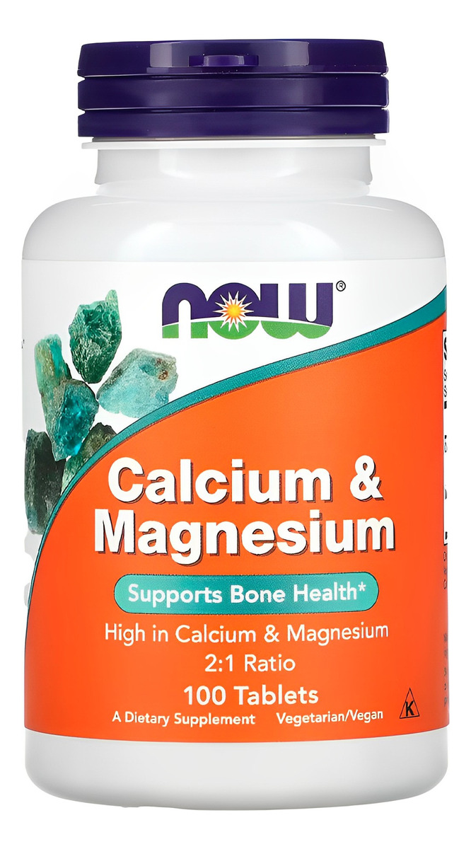 Cálcio E Magnésio Now Foods 500/250mg 100 Tabs Importado 4un - Imagem 5