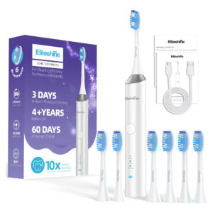Escova De Dentes Elétrica Eliteshine Sonic Para Adultos E Ad