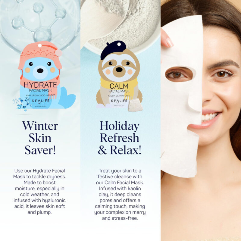 Máscara Facial Spalife Snow Buddies, Pacote Com 10, Hidratan - Image 5