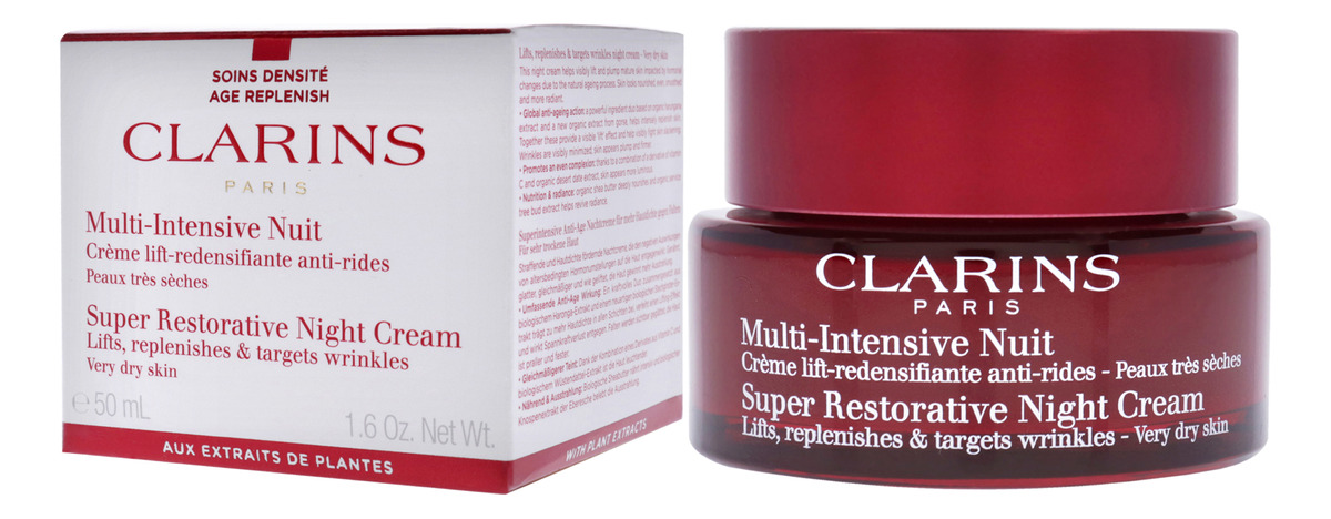 Creme De Noite Clarins Super Restorative Para Pele Muito Sec - Imagem 3