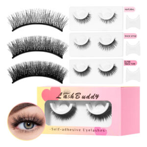 Cílios Postiços Lash Buddy, Autoadesivo, 3 Pares Para Mulher