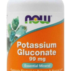 Now Foods Minerals Gluconato De Potássio 99 Mg 100 Comprimidos Sem Sabor